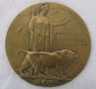 WWI death plaque / death penny named to CHARLIE SHARP