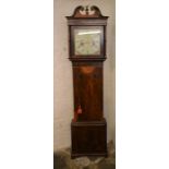 Georgian Irish 8 day long case clock with painted dial by J Baxter of Monaghan in a mahogany