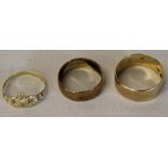 Three 9ct gold rings 7.2g