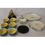 Shorter & Sons fish plates & sauce boat on stand, 6 Royal Winton sundae dishes, Wedgwood Churchill