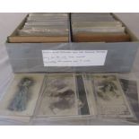 Box of approximately 670 postcards relating to actors, movie stars and performers dating from the