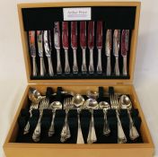 Cased part canteen of silver plated cutlery