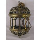 Brass cage hall light fitting H 33 cm