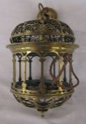 Brass cage hall light fitting H 33 cm