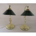Pair of brass desk lamps H 37 cm
