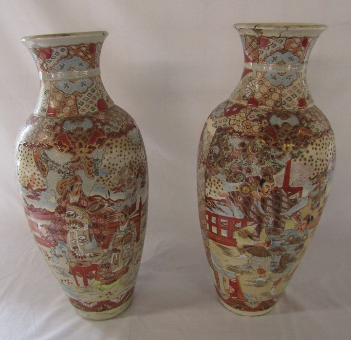 2 large Satsuma style vases H 56 cm (one af) - Image 2 of 3