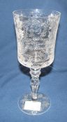 Royal Doulton commemorative glass goblet celebrating the wedding of Charles and Diana H 21 cm