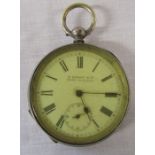 Continental silver pocket watch maker E Harris & Co, made in Locle marked 0.800