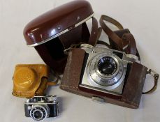 Beirette Junior II camera & case & miniature Japanese Hit camera & case including instructions