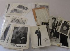 Selection of vintage Cliff Richard memorabilia mainly from the Fan Club