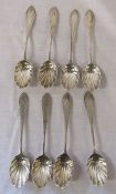 Set of 8 silver scalloped teaspoons London 1901 weight 2.35 ozt