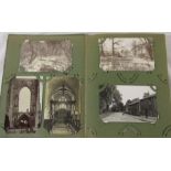 Album of approximately 100 assorted postcards inc Lincolnshire, greetings, topographical,