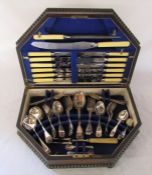 Boxed silver plate canteen of cutlery by Viners