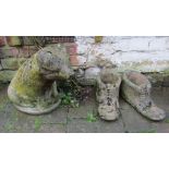 Garden ornaments - pig and a pair of boots