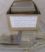 Box of approximately 300 postcards and cards relating to the navy, shipping and sailing dating