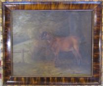 Framed oil on board of a goat in a landscape setting attributed to Mabel Holmes Pegler (named on