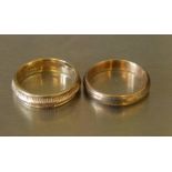 2 9ct gold wedding bands total weight 6.3g size N