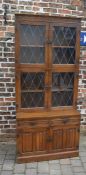 Oak display cabinet with lead glazed panels