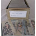 Box of approximately 400 postcards relating to ethnic, novelty etc dating from the early 1900s