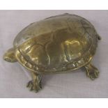 Late 19th century bronze novelty table vesta in the form of a tortoise, the hinged shell enclosing