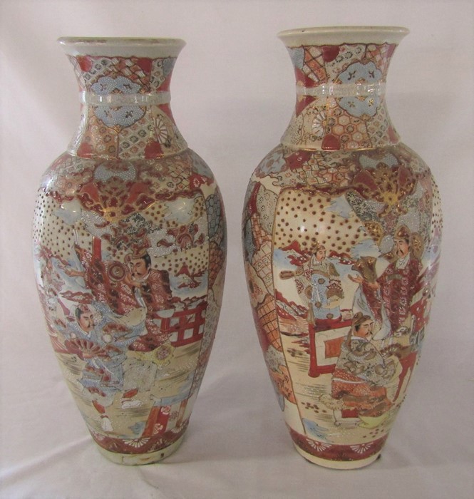 2 large Satsuma style vases H 56 cm (one af)