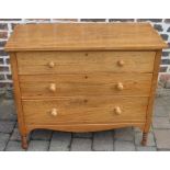 Late Victorian elm wood chest of drawers