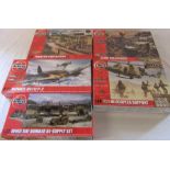 Airfix model kits inc Frontier checkpoint, D-day sea assault, WWII RAF bomber re-supply set and