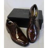 Pair of brown leather handmade Samuel Windsor shoes size 7.5