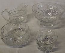 2 cut glass bowls, jug & wine glass rinser