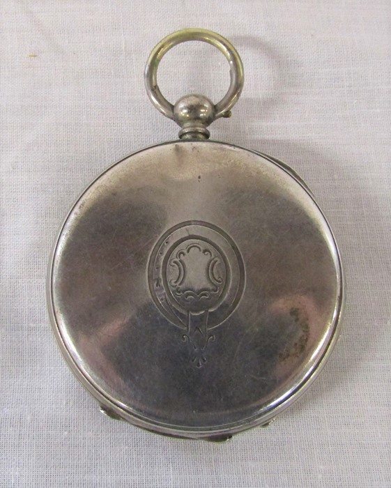Continental silver pocket watch maker E Harris & Co, made in Locle marked 0.800 - Image 3 of 3