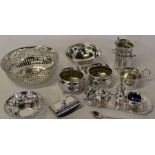 Selection of silver plate & silver spoon