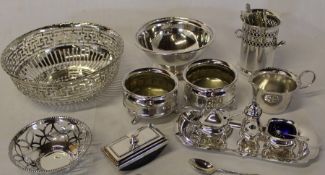 Selection of silver plate & silver spoon