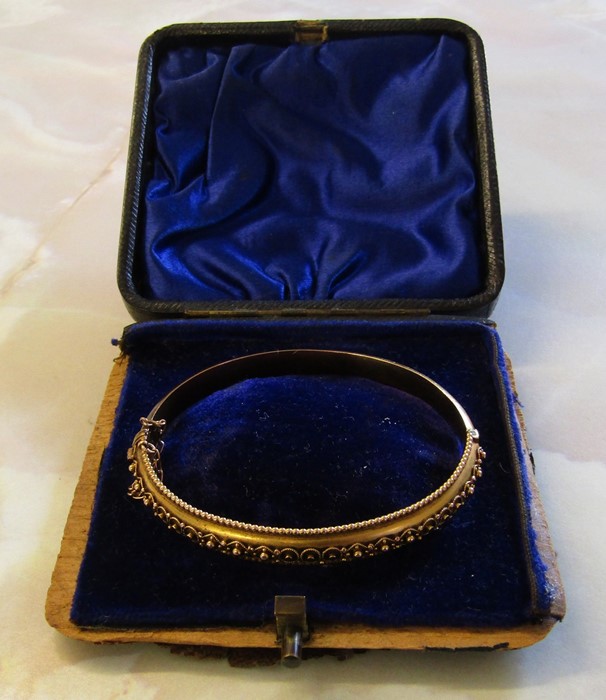 15ct gold Victorian bangle / bracelet Birmingham 1899 11.6 g (with original box) - Image 6 of 7