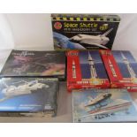 Selection of Airfix and Revell model kits relating to Space inc Space Shuttle 25th anniversary