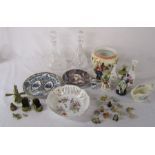 Various ceramics inc Wade animal miniatures, Wedgwood, Continental figurines, Limoges & glass