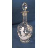 Late 19th century Mary Gregory style  decanter H 24 cm