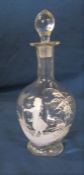 Late 19th century Mary Gregory style  decanter H 24 cm