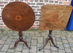 2 Georgian tilt top tables (one with damage to legs)