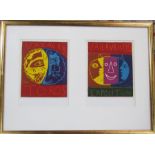 Framed Pablo Picasso (1881-1973) pair of lithographic prints 'Vallauris Exposition 1956' published