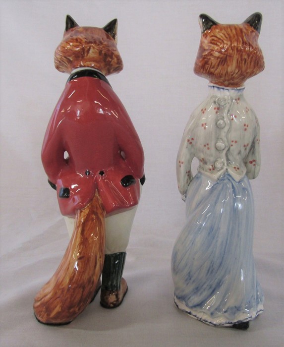 Pair of Cinque Ports Pottery The Monastery figurines - 'Sir Freddie Fox' and 'Felicity Fox' H 24 cm - Image 2 of 4
