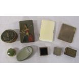 Various cigarette cases and boxes inc small silver box