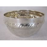 Swedish hammered silver bowl dated for 1947 weight 3.68 ozt D 11 cm H 5.5 cm