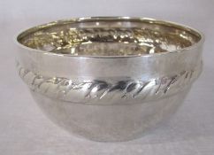 Swedish hammered silver bowl dated for 1947 weight 3.68 ozt D 11 cm H 5.5 cm