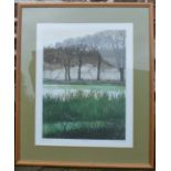 Limited edition print 'River Mist' signed in pencil James Clark 9/195 frame size 73cm by 62cm