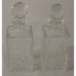 Pair of crystal decanters