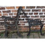 2 pairs of cast iron bench ends