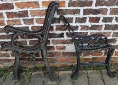 2 pairs of cast iron bench ends