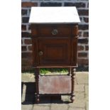 French bedside cabinet with marble top