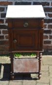 French bedside cabinet with marble top