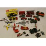 Selection of die-cast vehicles including Dinky, Britains, Triang (play-worn)